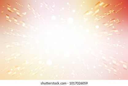 Light Orange vector texture with birthday confetti. Modern geometrical abstract illustration with carnival ribbons. The pattern can be used for new year ad, booklets.