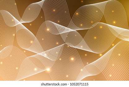 Light Orange vector texture with birthday confetti. Beautiful colored illustration with ribbon in celebration style. The pattern can be used for carnival, festival leaflets.