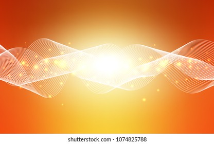 Light Orange vector texture with birthday confetti. Decorative shining illustration with ribbons on abstract template. The pattern can be used for new year ad, booklets.