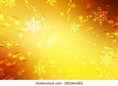 Light Orange vector texture in birthday style. Abstract gradient illustration with colorful Christmas things. Pattern for ads, poster, banner of books.