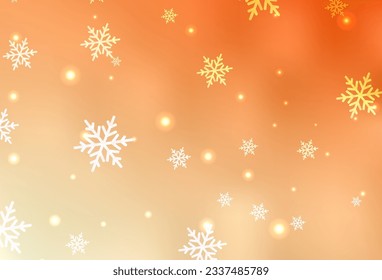 Light Orange vector texture in birthday style. Modern abstract Christmas mood shapes. Best design for a college poster, banner.