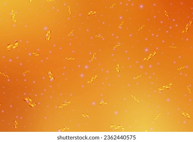 Light Orange vector texture in birthday style. Abstract gradient illustration with colorful Christmas things. Pattern for booklets, leaflets of education.