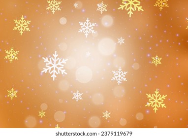 Light Orange vector texture in birthday style. Modern abstract Christmas mood shapes. Template for lettering, typography.