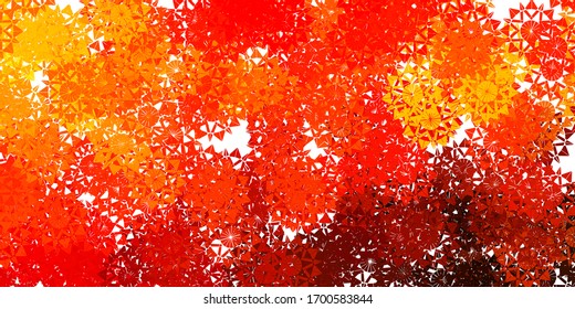 Light Orange vector texture with bright snowflakes. Gradient colorful illustration with snow elements in xmas style. Poster, banner  for New year design.