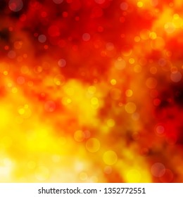 Light Orange vector texture with circles. Illustration with set of shining colorful abstract spheres. Pattern for websites, landing pages.