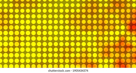 Light Orange vector texture with circles. Illustration with set of shining colorful abstract spheres. New template for your brand book.