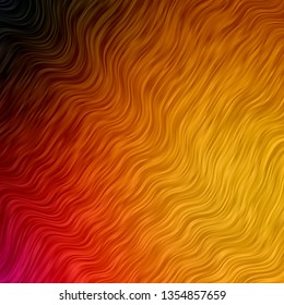 Light Orange vector texture with circular arc. Brand new colorful illustration with bent lines. Template for cellphones.