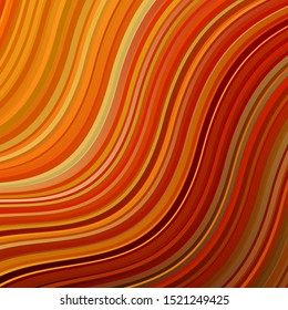 Light Orange vector texture with circular arc. Brand new colorful illustration with bent lines. Smart design for your promotions.