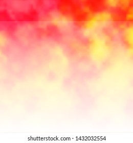 Light Orange vector texture with cloudy sky. Gradient illustration with colorful sky, clouds. Template for websites.