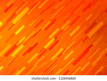 Light Orange vector texture with colored diagonal lines. Lines on blurred abstract background with gradient. Best design for your ad, poster, banner.