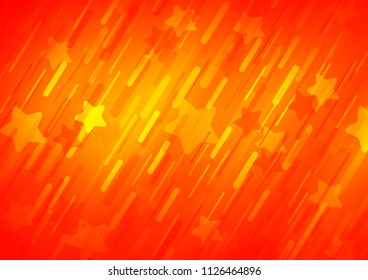 Light Orange vector texture with colored diagonal lines and rounded organic shapes. Blurred decorative design in simple style with lines. The template can be used as a background.