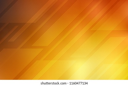 Light Orange vector texture with colored lines. Shining colored illustration with sharp stripes. Template for your beautiful backgrounds.