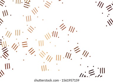 Light Orange vector texture with colored lines, dots. Glitter abstract illustration with colorful sticks. Pattern for ad, booklets, leaflets.