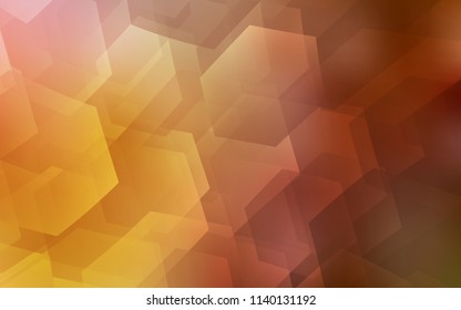 Light Orange vector texture with colorful hexagons. Design in abstract style with hexagons. Pattern can be used for landing pages.