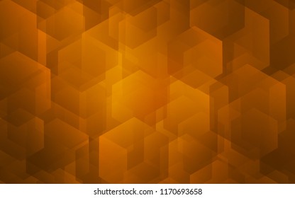 Light Orange vector texture with colorful hexagons. Illustration with set of colorful hexagons. Pattern for ads, leaflets.