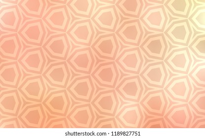Light Orange vector texture with colorful hexagons. Illustration of colored hexagons on blur surface. Design for website posters, banners.
