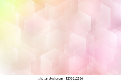 Light Orange vector texture with colorful hexagons. Colorful hexagons on white backdrop. Beautiful design for your business advert.