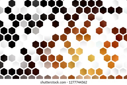 Light Orange vector texture with colorful hexagons. Illustration of colored hexagons on white surface. New design for website's poster, banner.
