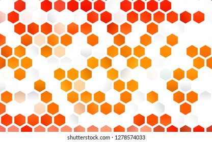 Light Orange vector texture with colorful hexagons. Design in abstract style with hexagons. Pattern for texture of wallpapers.
