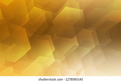 Light Orange vector texture with colorful hexagons. Glitter abstract illustration in hexagonal style. Pattern for texture of wallpapers.