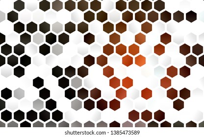 Light Orange vector texture with colorful hexagons. Design in abstract style with hexagons. Pattern for ads, leaflets.