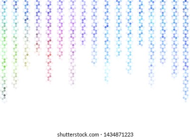 Light Orange vector texture with colorful hexagons. Illustration of colored hexagons on blur surface. Pattern for your ad, booklets.