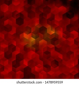 Light Orange vector texture with colorful hexagons. Glitter abstract illustration in hexagonal style. Design for your business advert.