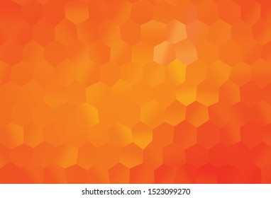 Light Orange vector texture with colorful hexagons. Glitter abstract illustration in hexagonal style. Pattern can for your ad, booklets.