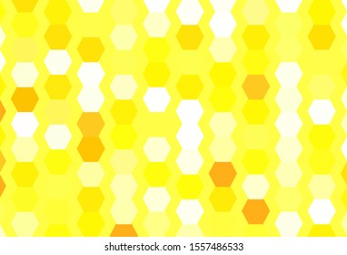 Light Orange vector texture with colorful hexagons. Illustration of colored hexagons on blur surface. Pattern for landing pages.