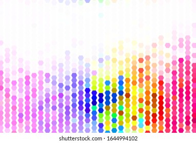Textura vectorial naranja clara con hexágonos coloridos. Ilustración abstracta brillante en estilo hexagonal. Patrón para las páginas de destino.