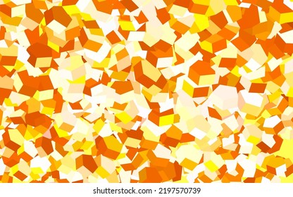 Light Orange vector texture with colorful hexagons. Illustration of colored hexagons on blur surface. Pattern for landing pages.