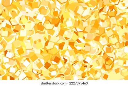 Light Orange vector texture with colorful hexagons. Illustration with set of colorful hexagons. Design for your business advert.