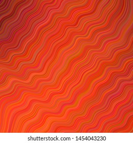Light Orange vector texture with curved lines. A shining illustration, which consists of curved lines. Pattern for your business design.