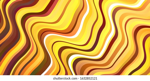 Light Orange vector texture with curves. Colorful geometric sample with gradient curves.  Pattern for ads, commercials.