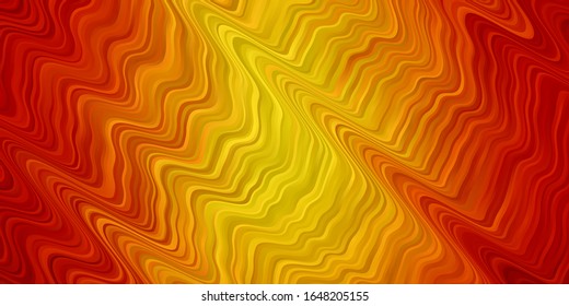 Light Orange vector texture with curves. Colorful illustration in circular style with lines. Pattern for websites, landing pages.