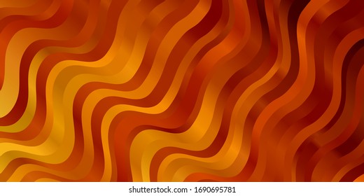 Textura vectorial de naranja claro con curvas. Ilustración luminosa con arcos circulares degradados. Patrón para sitios web, páginas de inicio.