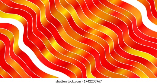 Light Orange vector texture with curves. Colorful illustration in abstract style with bent lines. Best design for your posters, banners.