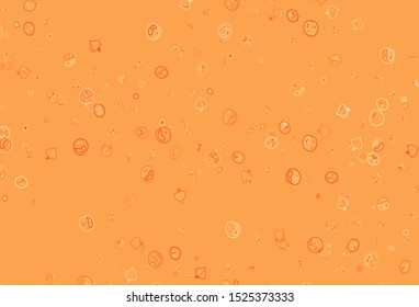 Light Orange vector texture with delicious snacks. Abstract background with colorful Fast Food illustrations. Doodle design for your business advert of cafes.