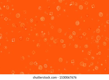 Light Orange vector texture with delicious snacks. Abstract background with colorful Fast Food illustrations. Doodle design for your business advert of cafes.