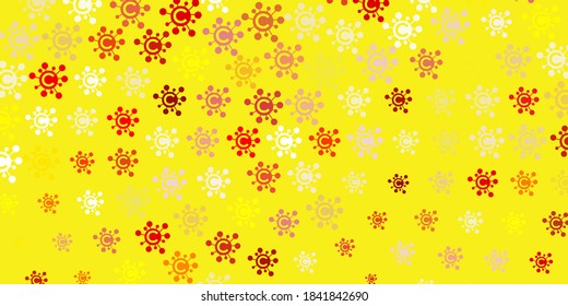 Light Orange vector texture with disease symbols. Colorful  gradient illness symbols in simple abstract style. Wallpaper for health protection.