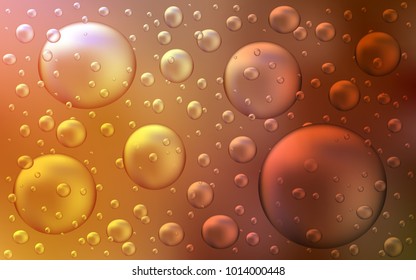 Light Orange vector texture with disks. Beautiful colored illustration with blurred circles in nature style. Pattern can be used as texture of water, rain drops.