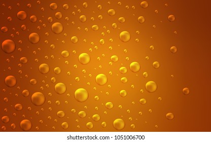 Light Orange vector texture with disks. Blurred decorative design in abstract style with bubbles. The pattern can be used for ads, leaflets of liquid.