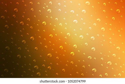 Light Orange vector texture with disks. Abstract illustration with colored bubbles in nature style. Pattern can be used as texture of water, rain drops.