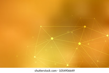 Light Orange vector texture with disks, lines. Colorful illustration with circles and lines in futuristic style. Pattern can be used for beautiful websites.