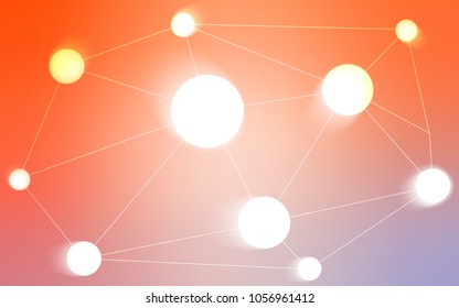 Light Orange vector texture with disks, lines. Abstract illustration with colorful discs and triangles. Pattern can be used as texture of wallpapers.