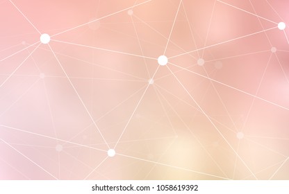 Light Orange vector texture with disks, lines. Decorative design in abstract style with triangle structure. Beautiful design for your business advert.