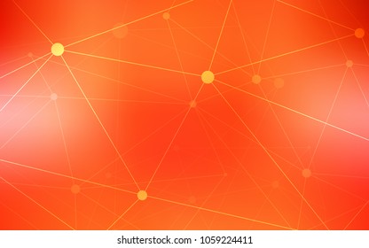 Light Orange vector texture with disks, lines. Colorful illustration with circles and lines in futuristic style. Pattern can be used as texture of wallpapers.