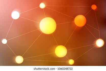Light Orange vector texture with disks, lines. Illustration with set of colorful abstract circles and lines. New design for ad, poster, banner of your website.