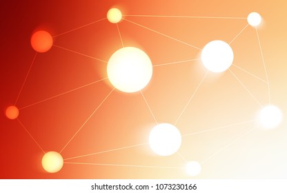 Light Orange vector texture with disks, lines. Colorful illustration with circles and lines in futuristic style. Pattern can be used as texture of wallpapers.