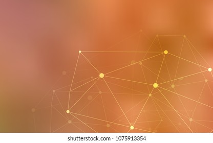 Light Orange vector texture with disks, lines. Modern abstract colorful illustration with spheres and lines. New design for ad, poster, banner of your website.